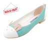 Mint Bunny Motive Ballet Flats